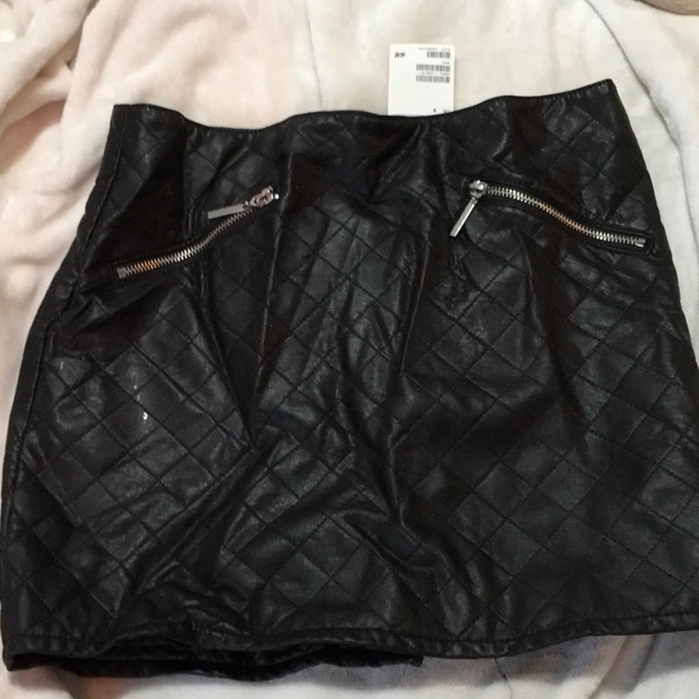 Brand New! Black Faux Leather Mini Skirt